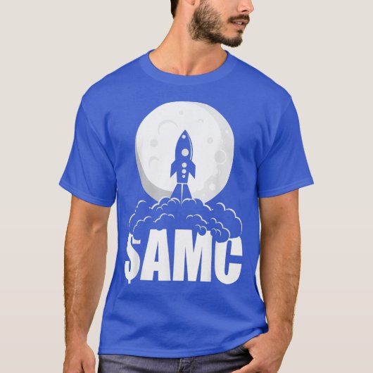 AMC株式おもしろいロケットストンク商社 Tシャツ (正面)