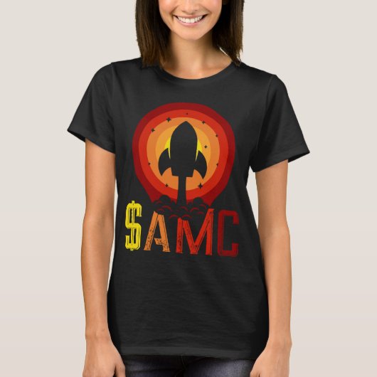 $AMC 楽しい株式 ロケット Stonk 取引 Tシャツ (正面)