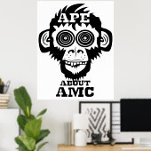 AMC STOCKについて類人猿! ポスター (ホームオフィス)