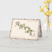 AMDG宗教ヴィンテージフローラカトリック祈りの言葉  カード (黄色い花)