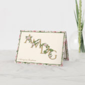 AMDG宗教的ヴィンテージフローラカトリック祈りの言葉 ノートカード (正面)