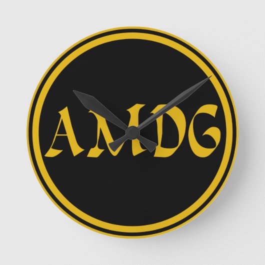 AMDG ラウンド壁時計 (正面)