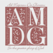 AMDG | For the Glory of God Vinyl Decal Sticker シール (正面)