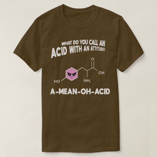AMeanOhAcid Chemistry おもしろい Punアミノ酸Men Wom Tシャツ (デザイン正面)