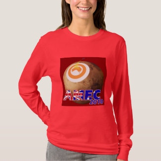 AMEC2010赤い女性の長袖Tシャツ Tシャツ