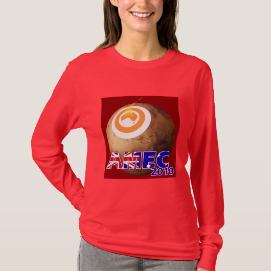 AMEC2010赤い女性の長袖Tシャツ Tシャツ (正面)