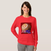 AMEC2010赤い女性の長袖Tシャツ Tシャツ (正面フル)