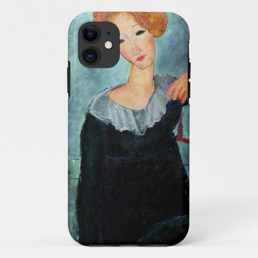 Amedeo Modiglianiによる赤絵画髪の女性 Case-Mate iPhoneケース (裏面)