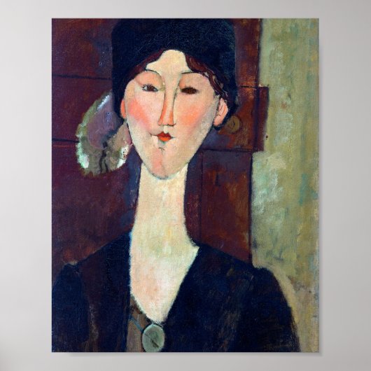 Amedeo Modiglianiのドアの前の女性 ポスター (正面)