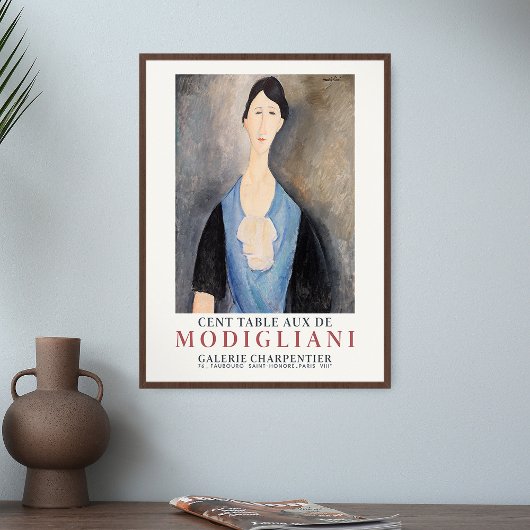 Amedeo Modiglianiブルーアート展の若い女性 ポスター