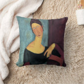 Amedeo Modigliani、アーティストの妻のポートレート クッション (ブランケット)