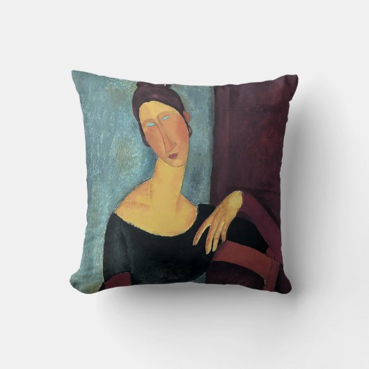 Amedeo Modigliani、アーティストの妻のポートレート クッション (正面)