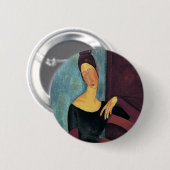 Amedeo Modigliani、アーティストの妻のポートレート 缶バッジ (正面&裏面)