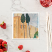 Amedeo Modigliani – カグネスのサイプレスと家 スタンダードカクテルナプキン (インサイチュ)