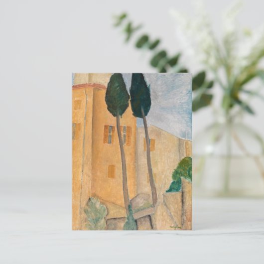 Amedeo Modigliani – カグネスのサイプレスと家 ポストカード (スタンド正面)