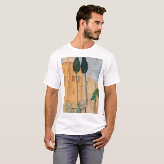 Amedeo Modigliani – カグネスのサイプレスと家 Tシャツ (正面フル)