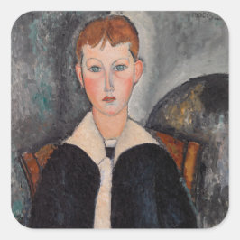 Amedeo Modigliani – セーラースーツの少年 スクエアシール