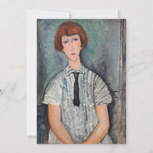 Amedeo Modigliani – ブラウスの若いストライプの女の子 サンキューカード