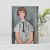 Amedeo Modigliani – ブラウスの若いストライプの女の子 サンキューカード (スタンド正面)