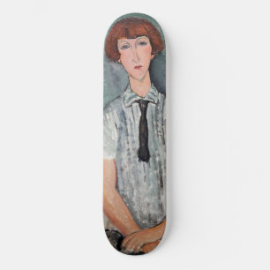 Amedeo Modigliani – ブラウスの若いストライプの女の子 スケートボード