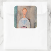 Amedeo Modigliani – ポルカドットブラウスの女の子 スクエアシール (バッグ)