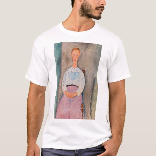 Amedeo Modigliani – ポルカドットブラウスの女の子 Tシャツ (正面)