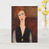 Amedeo Modigliani – 女性のポートレート カード (黄色い花)