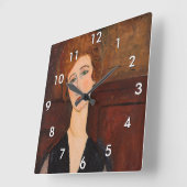 Amedeo Modigliani – 女性のポートレート スクエア壁時計 (傾斜)