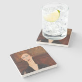 Amedeo Modigliani – 女性のポートレート ストーンコースター (横)