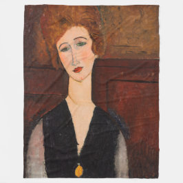 Amedeo Modigliani – 女性のポートレート フリースブランケット