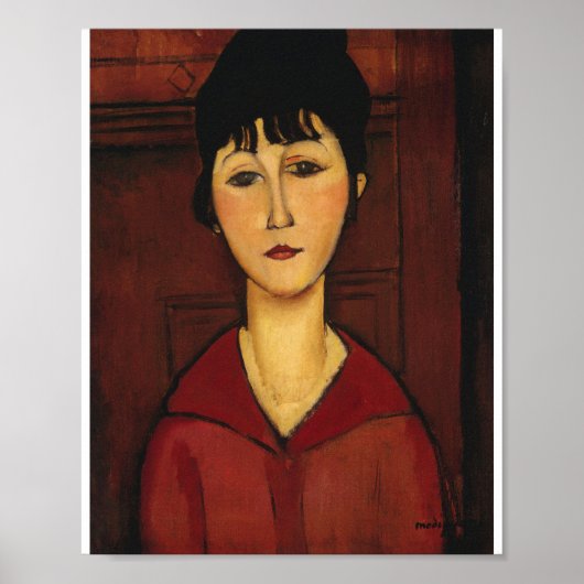Amedeo Modigliani – 若い女の子の頭 ポスター (正面)