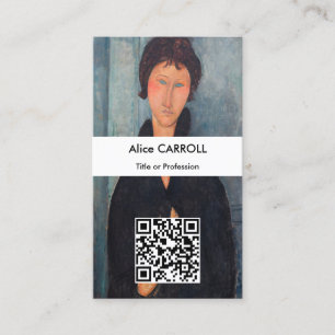 Amedeo Modigliani – 青い目の女性 – QRコード 名刺