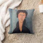 Amedeo Modigliani – 青い目をした女性 クッション (ブランケット)