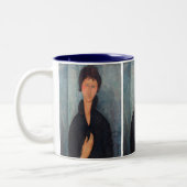 Amedeo Modigliani – 青い目をした女性 ツートーンマグカップ (左)