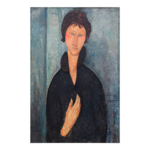 Amedeo Modigliani – 青い目をした女性 フォトプリント