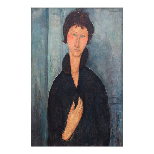 Amedeo Modigliani – 青い目をした女性 フォトプリント (正面)
