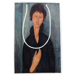 Amedeo Modigliani – 青い目をした女性 ミディアムペーパーバッグ