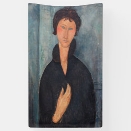 Amedeo Modigliani – 青い目をした女性 横断幕