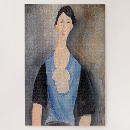 Amedeo Modigliani – 青の若い女性 ジグソーパズル (縦)