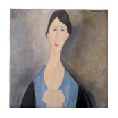 Amedeo Modigliani – 青の若い女性 タイル (正面)