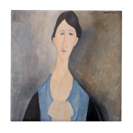 Amedeo Modigliani – 青の若い女性 タイル