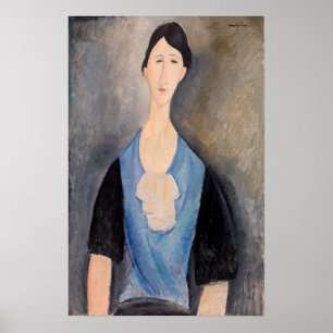 Amedeo Modigliani – 青の若い女性 ポスター
