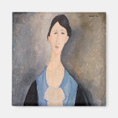 Amedeo Modigliani – 青の若い女性 マグネット (正面)