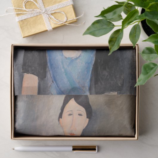 Amedeo Modigliani – 青の若い女性 薄葉紙 (ギフト)