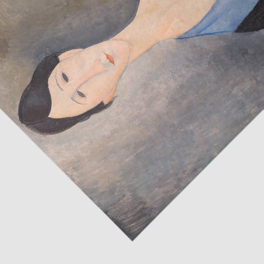 Amedeo Modigliani – 青の若い女性 薄葉紙 (詳細)