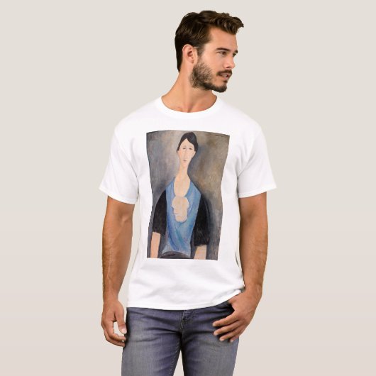 Amedeo Modigliani – 青の若い女性 Tシャツ (正面フル)