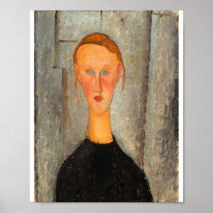 Amedeo Modigliani - Girl With Blue Eyes ポスター