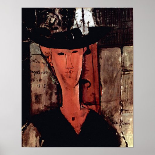 Amedeo Modigliani - Lady With Hat ポスター (正面)
