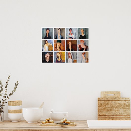 Amedeo Modigliani - Masterpieces Collage ポスター (キッチン)