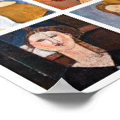 Amedeo Modigliani - Masterpieces Collage ポスター (角)